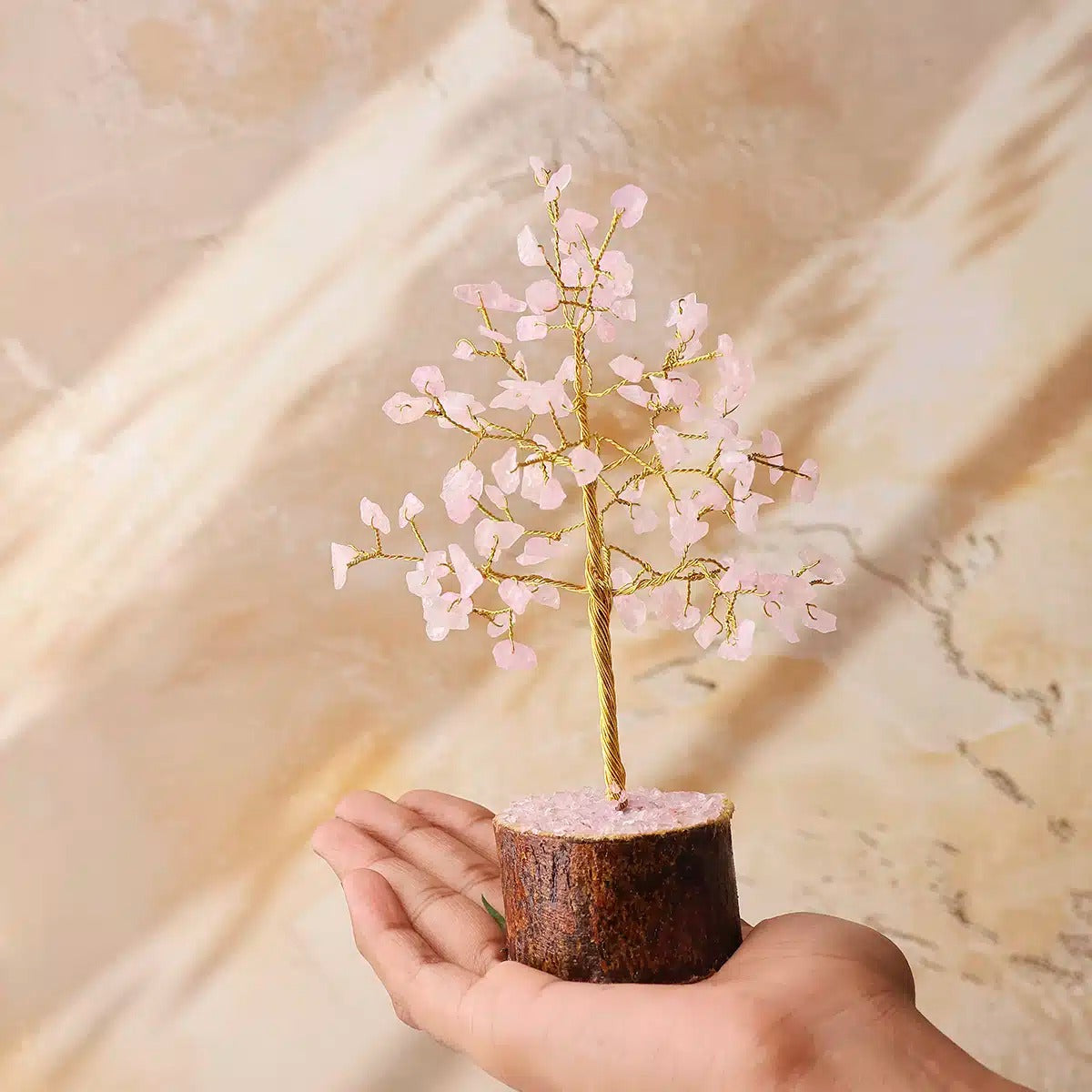 Rose Quartz Tree Gold Wire – 100 Beads