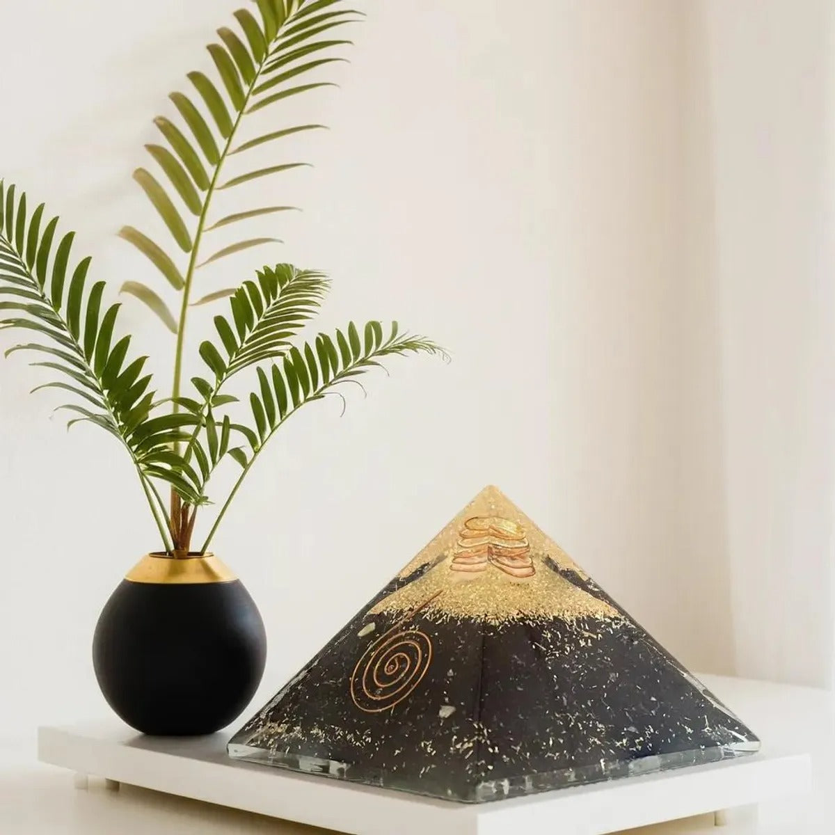 Black Tourmaline Orgonite Pyramid Energy Healing For Spiritual Healing
