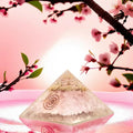 Pink Rose Quartz Orgonite Pyramid Energy Healing Crystal For Spiritual Healing